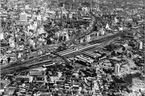 昭和50年代前半の「長野」駅周辺／提供：長野市都市整備部都市再生グループ
